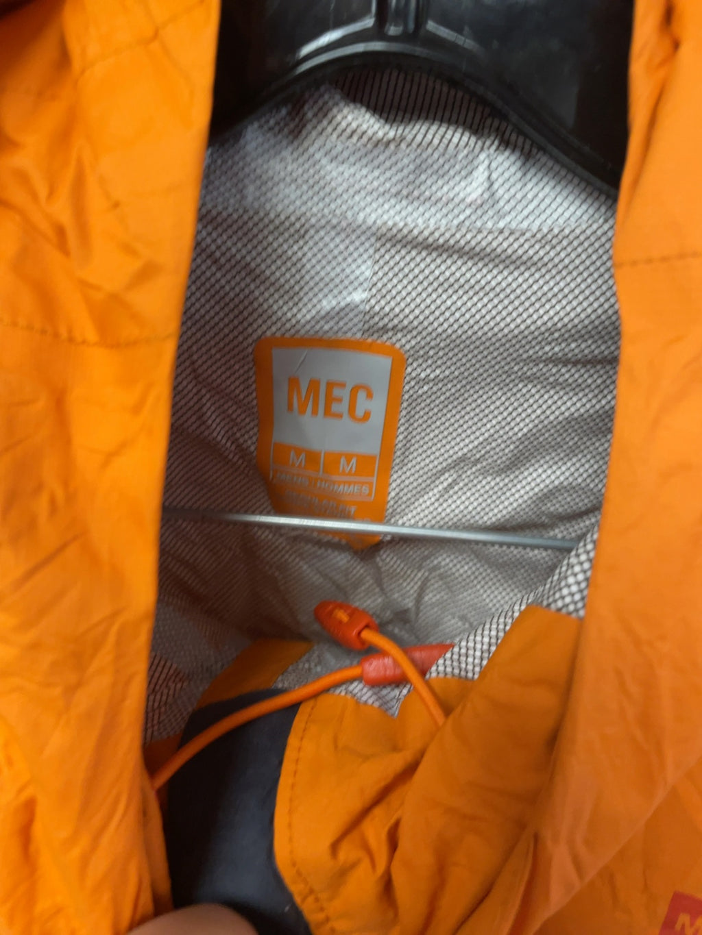 MEC Rain Jacket Men's Medium Orange