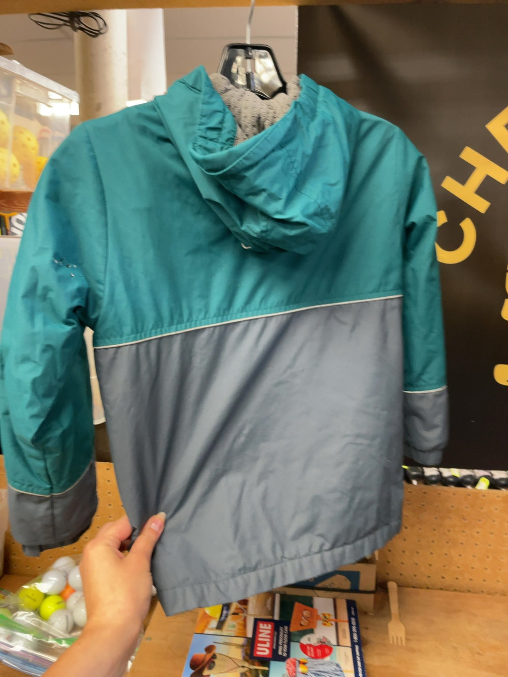 MEC Rain Jacket Size 6 Blue/Grey