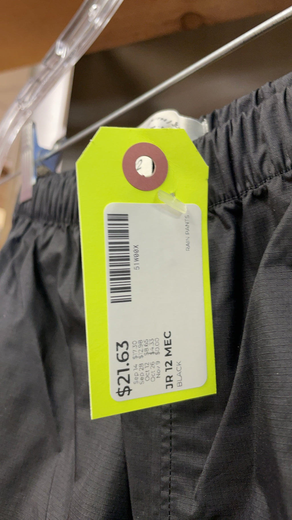 MEC Rain Pants JR 12 Black
