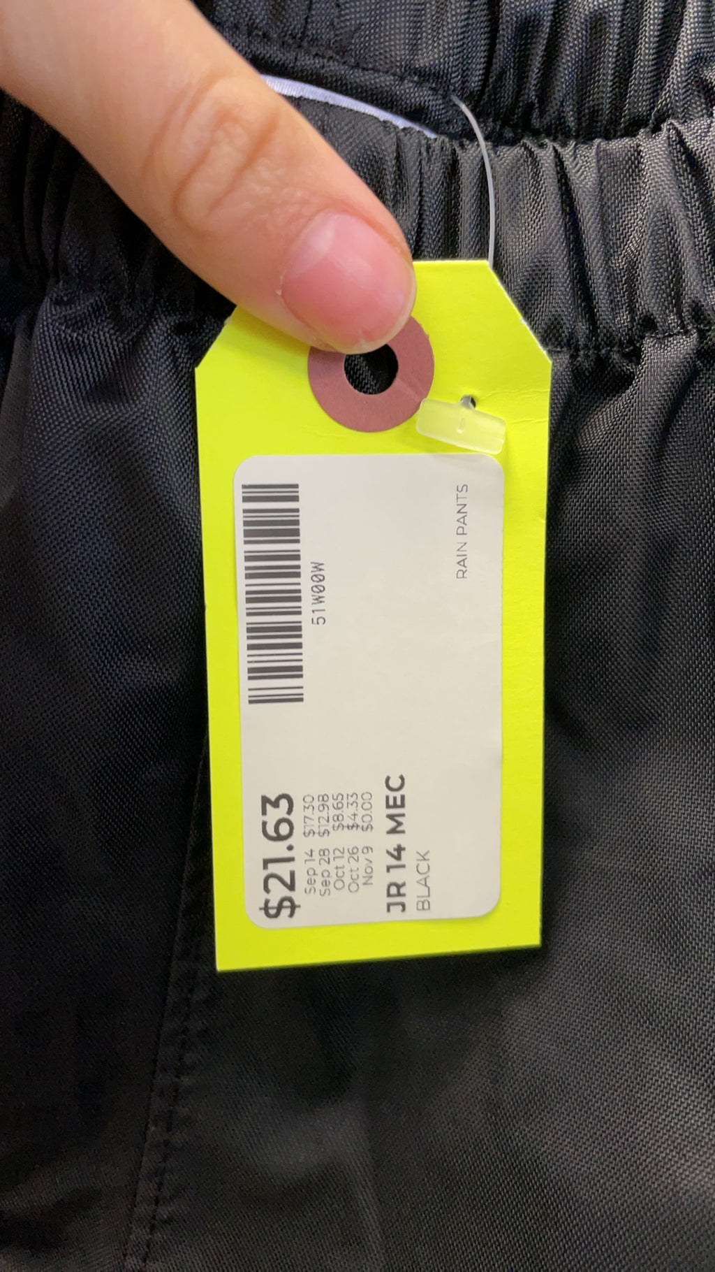 MEC Rain Pants JR 14 Black