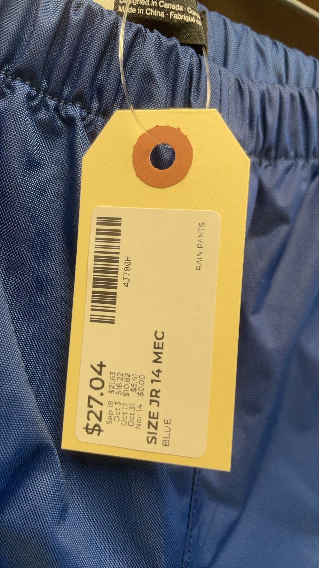 MEC Rain Pants JR 14 Blue