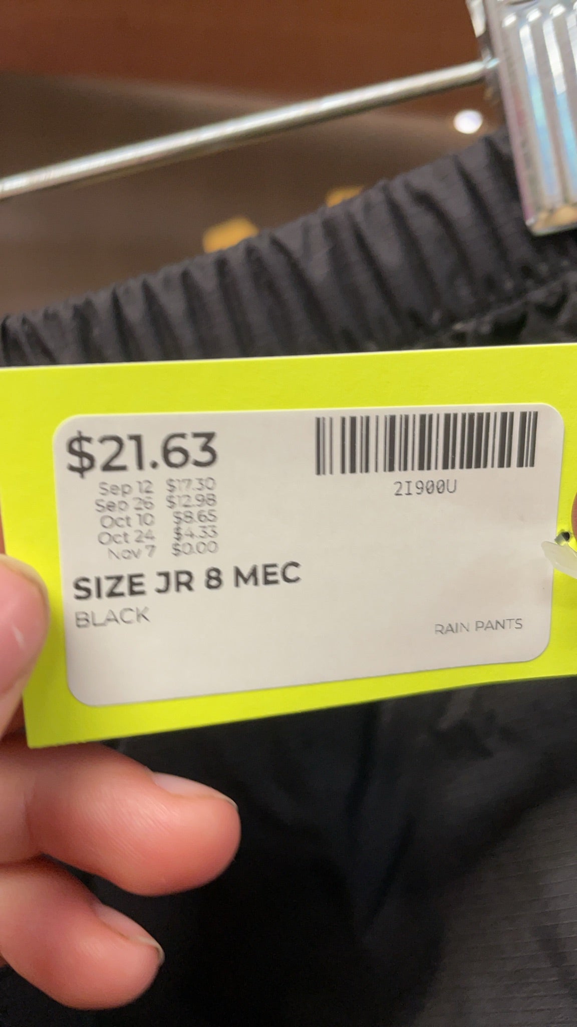 MEC Rain Pants JR 8 Black