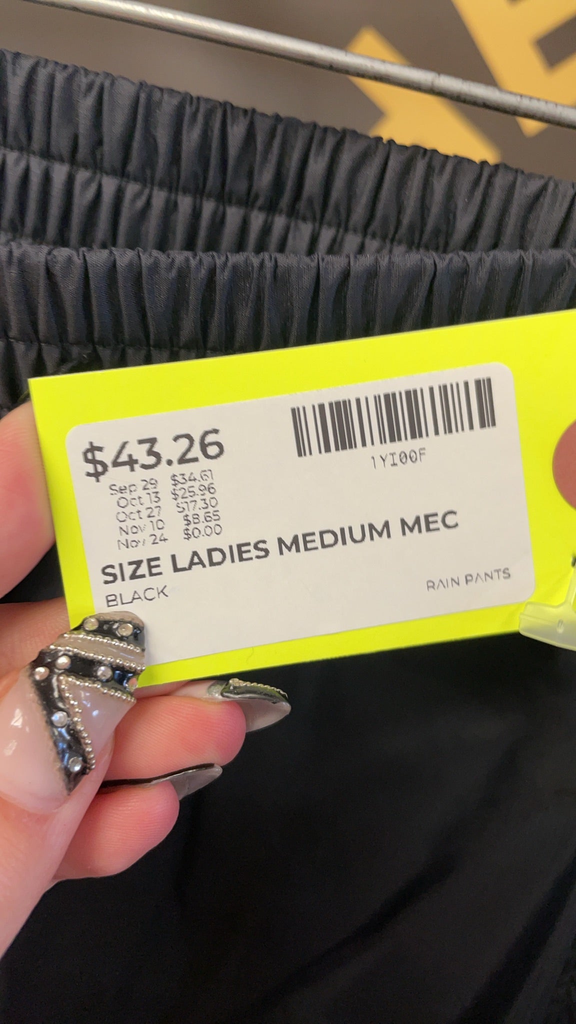 MEC Rain Pants Ladies Medium Black