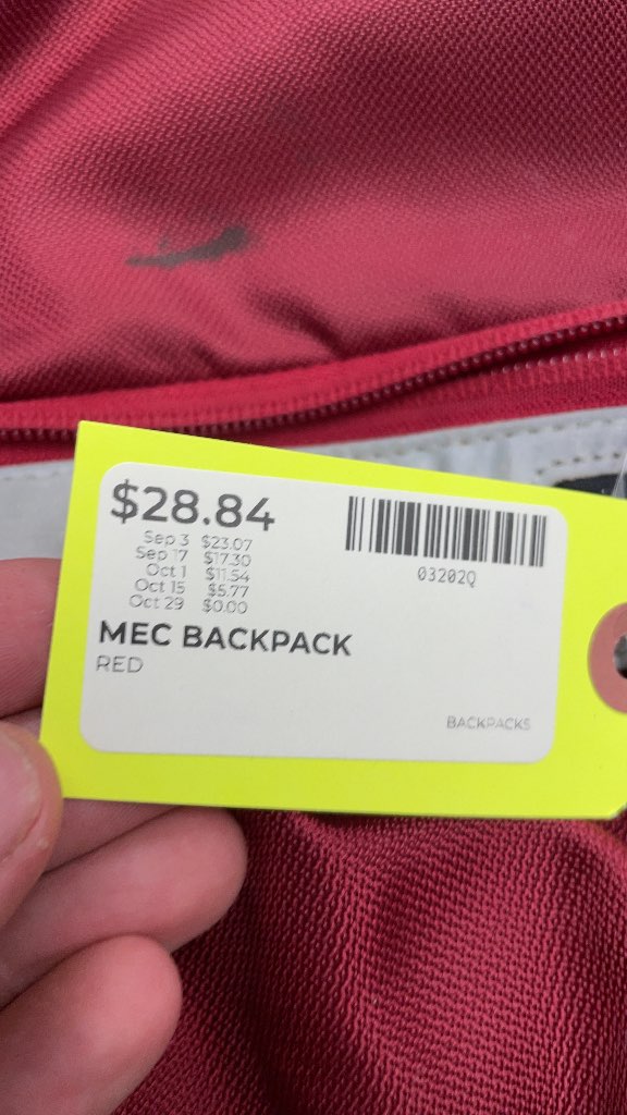 MEC Red Backpack