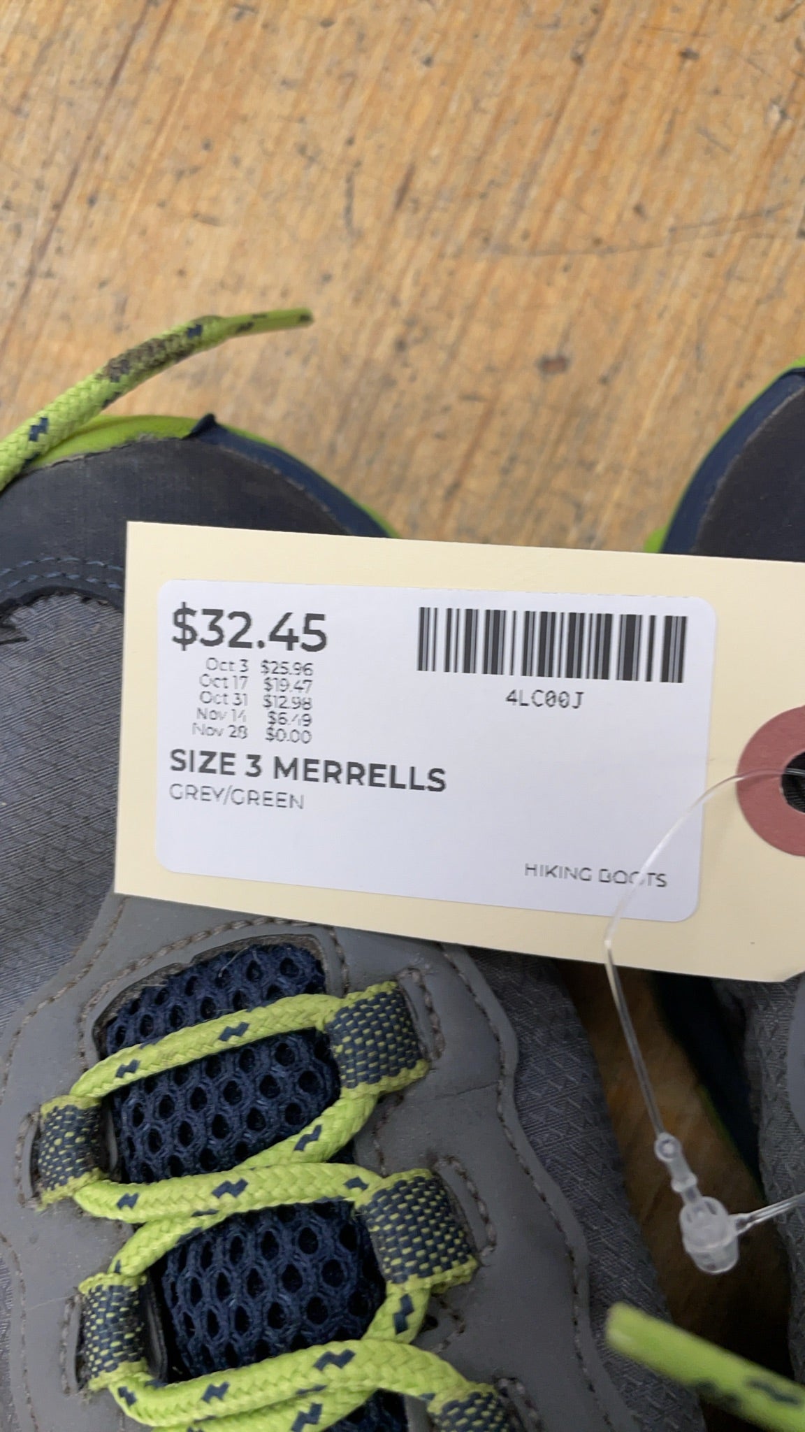 Merrell Hiking Boots Size 3 Grey/Green