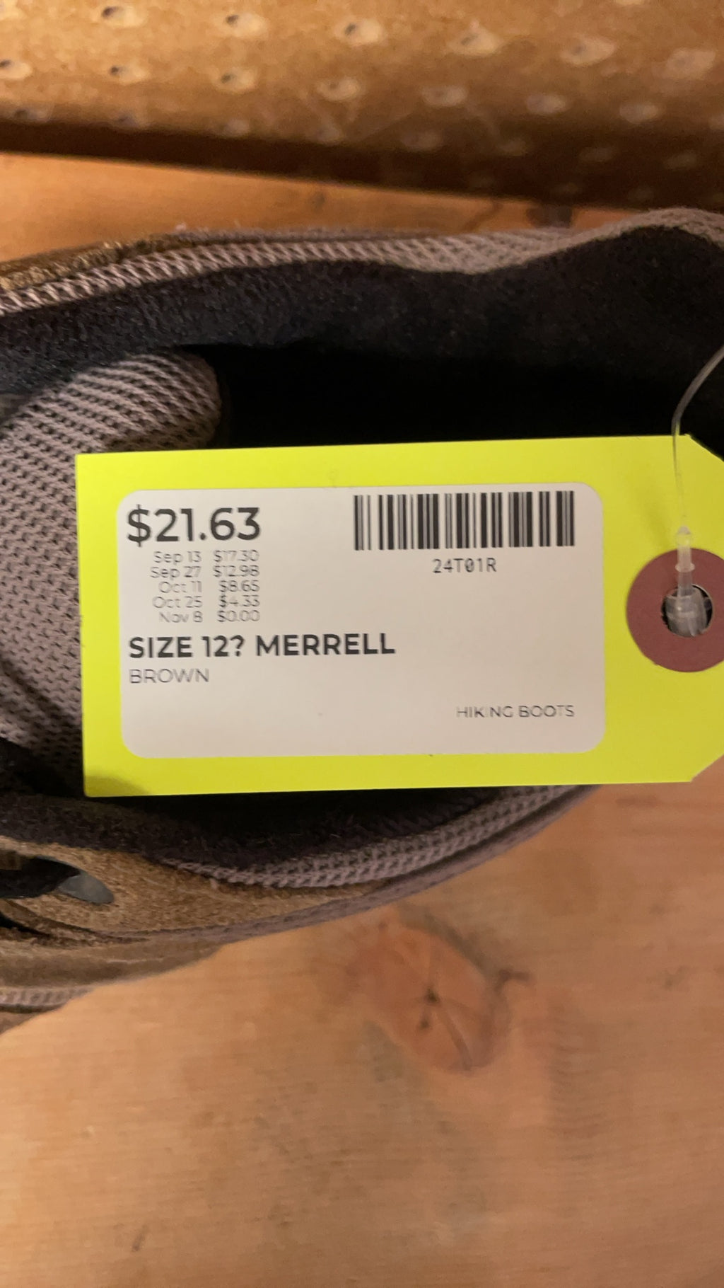 Merrell Hiking Shoes Size 12 Brown