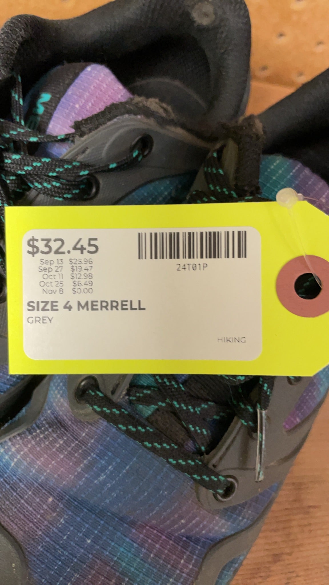Merrell Hiking Shoes Size 4 Iridescent Pattern