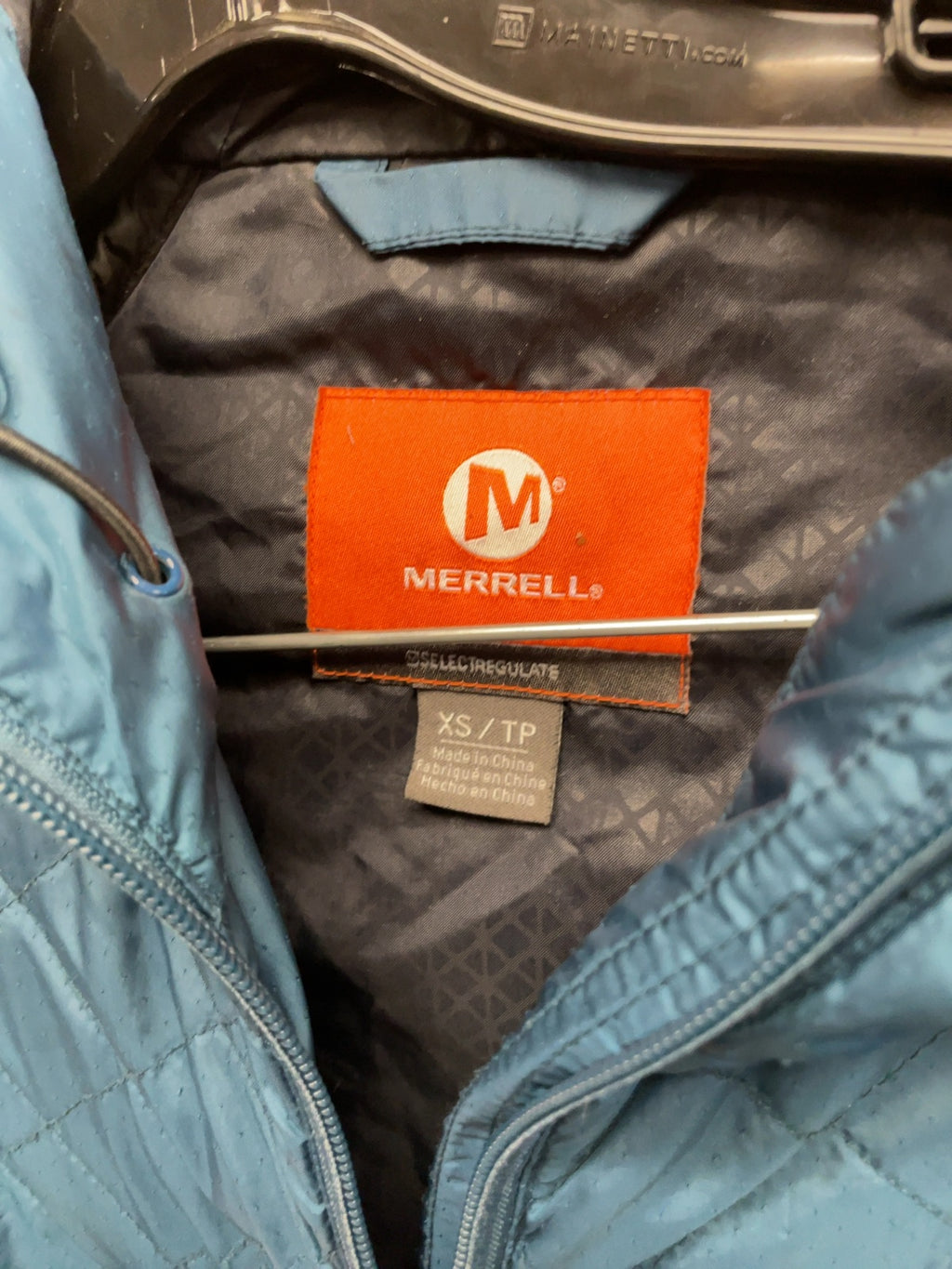Merrell SelectRegulate Size XS Blue Quilted Hooded Jacket