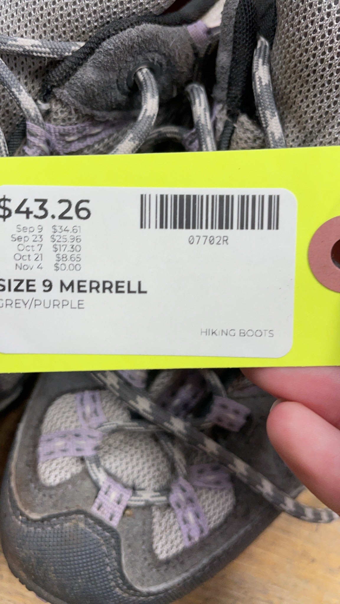 Merrell Women's Hiking Shoes Size 9 Grey/Purple