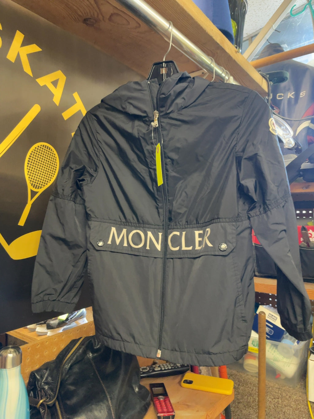 Moncler Rain Jacket Size JR 8 Black