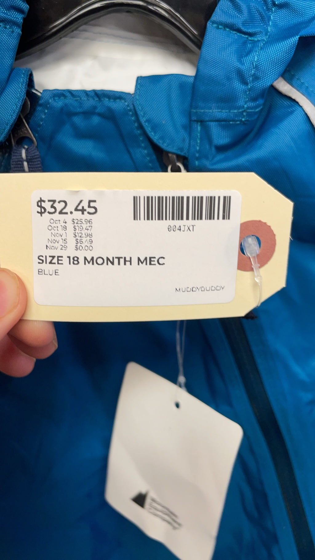 Mountain Equipment Company Newt Suit 18M Blue Rain Suit