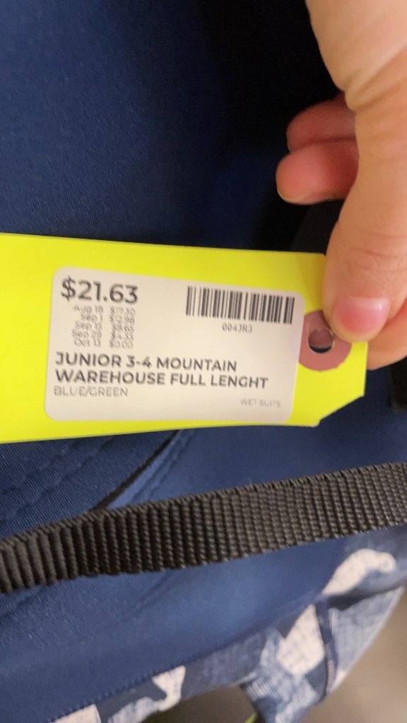Mountain Warehouse Junior 3-4 Full Length Wetsuit