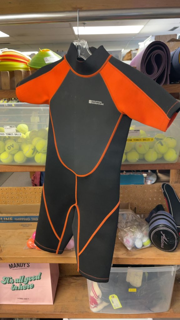 Mountain Warehouse Junior 9/10 Wetsuit - Black/Orange