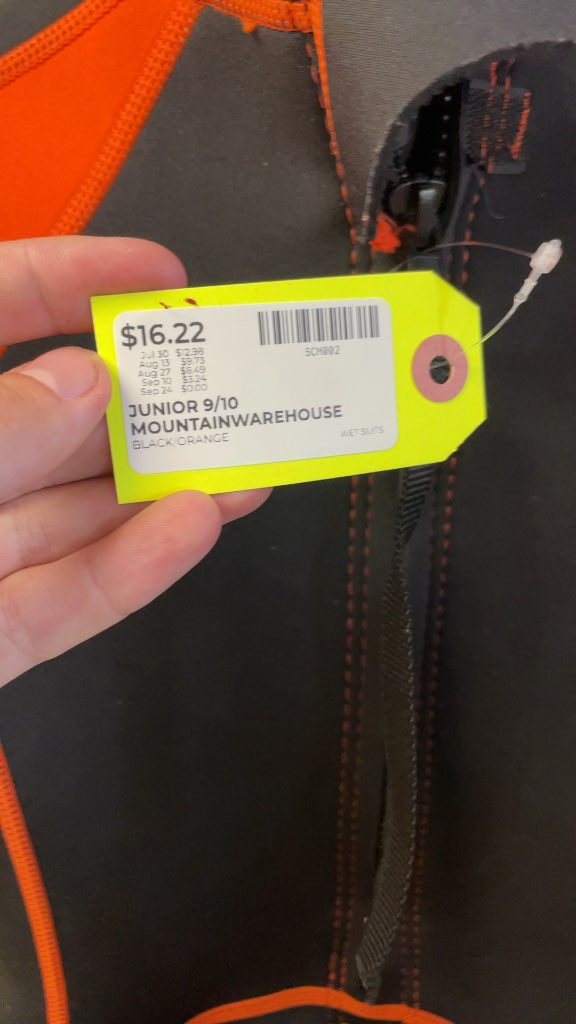 Mountain Warehouse Junior 9/10 Wetsuit - Black/Orange