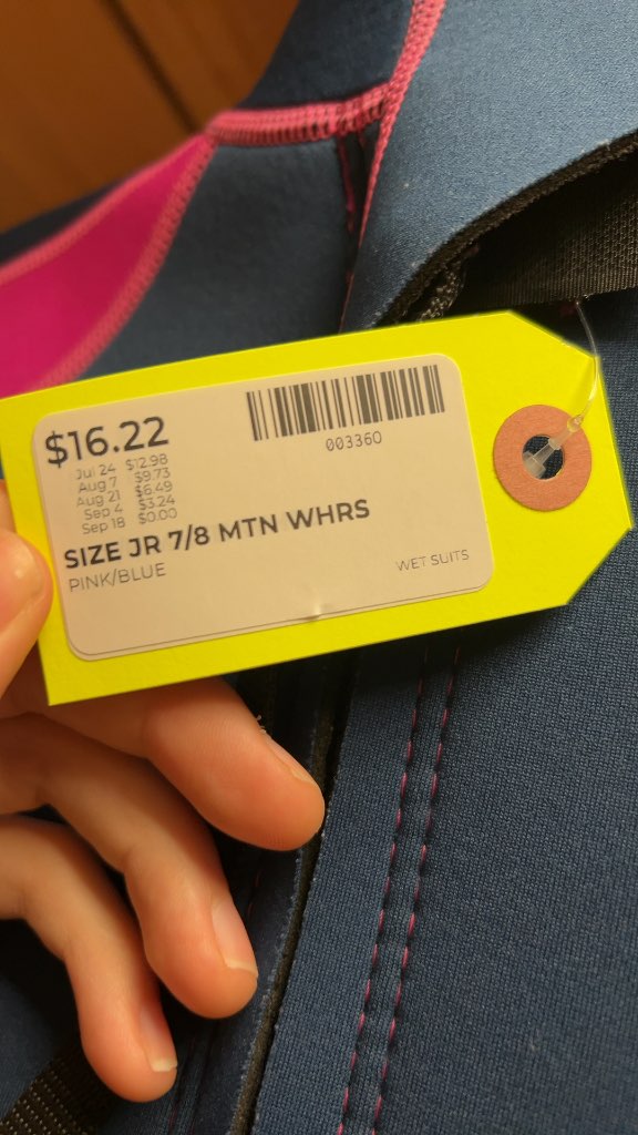 Mountain Warehouse Junior Shorty Wetsuit - Pink/Blue - Size 7/8