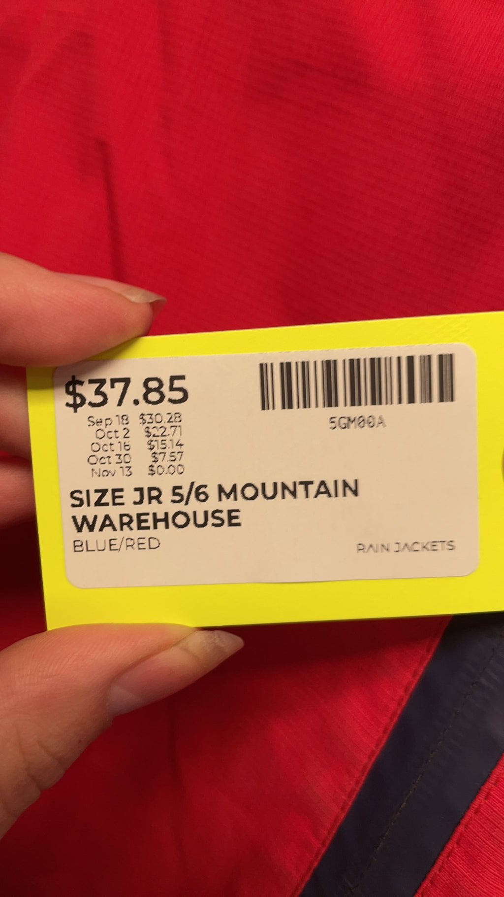 Mountain Warehouse Rain Jacket JR 5/6 Blue/Red