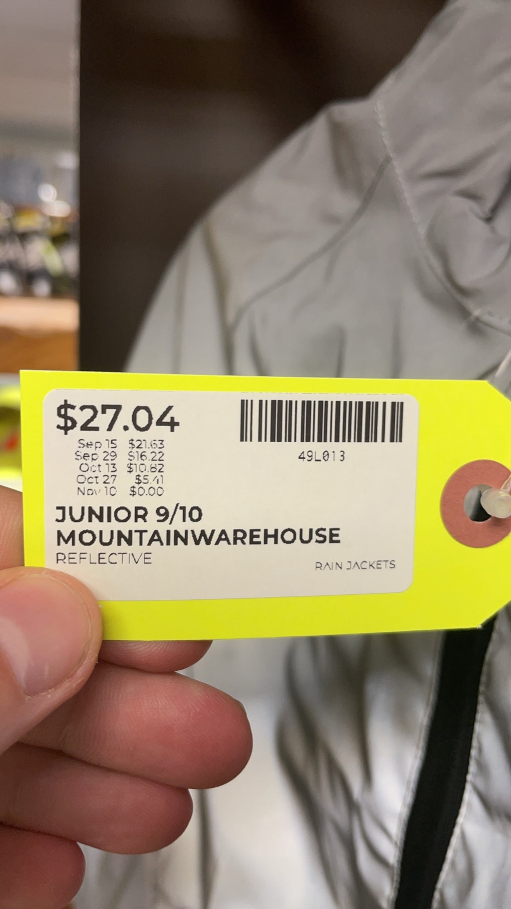Mountain Warehouse Reflective Rain Jacket 9-10 YRS