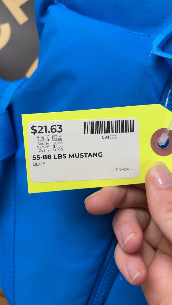 Mustang Survival Life Jacket 55-88 lbs Blue