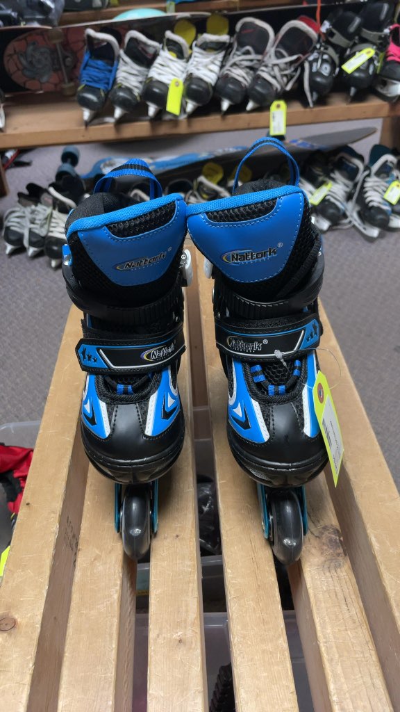 Nattork Adjustable Inline Skates - Blue/Black - Size 10C-13C