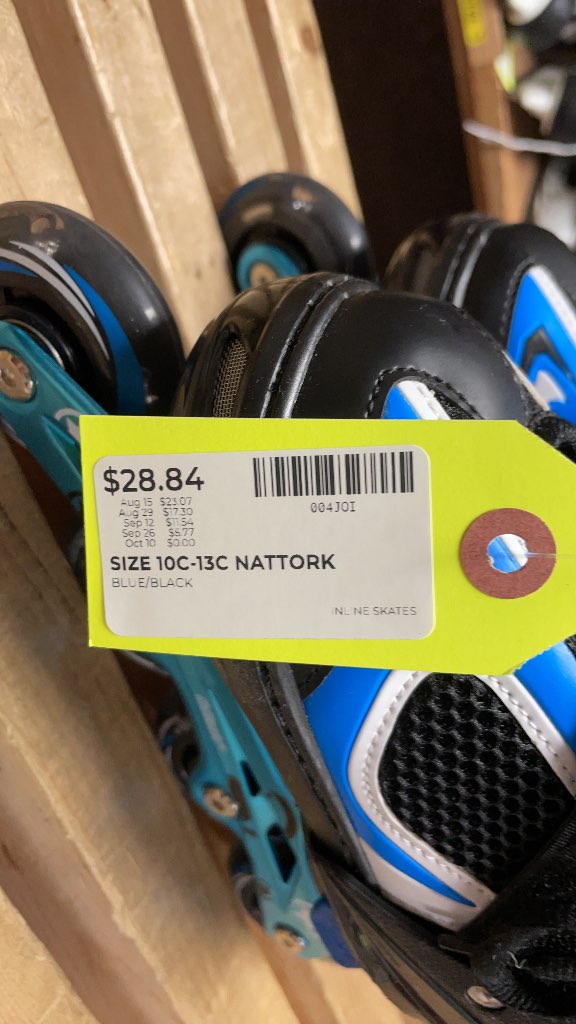 Nattork Adjustable Inline Skates - Blue/Black - Size 10C-13C