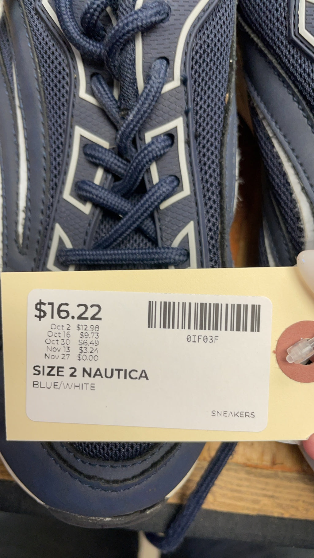 Nautica Sneakers Size 2 Blue/White
