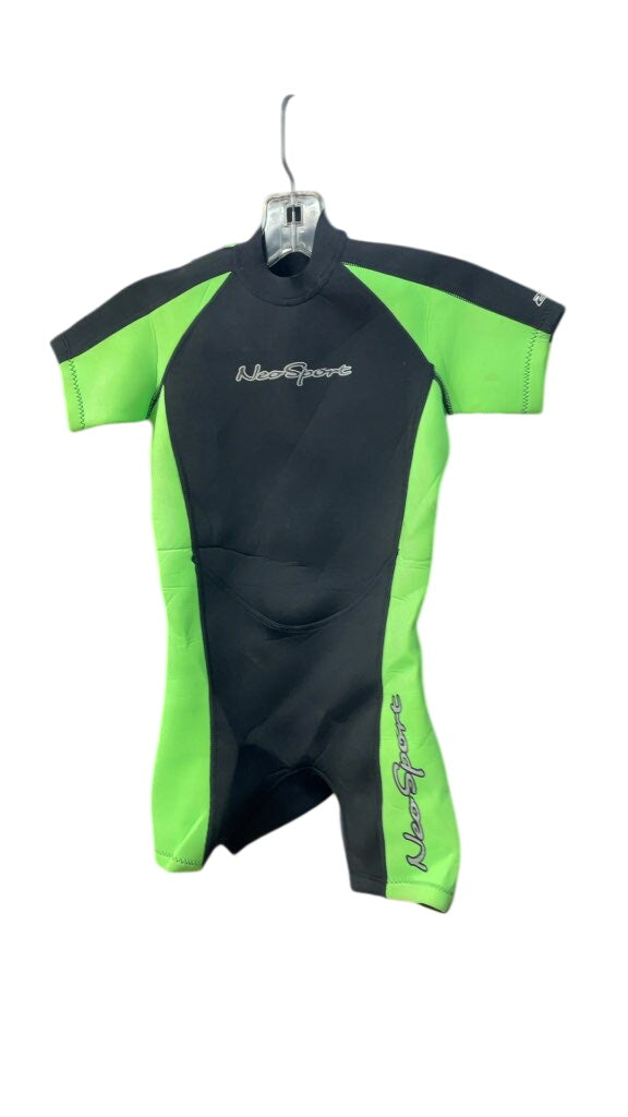 NeoSport Junior 8 2mm Shorty Wetsuit - Black/Green