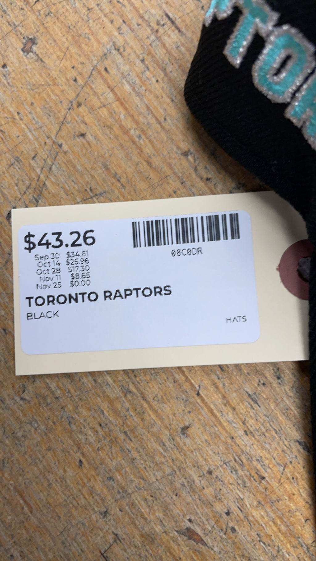New Era 9FORTY Adjustable Toronto Raptors Hat Black