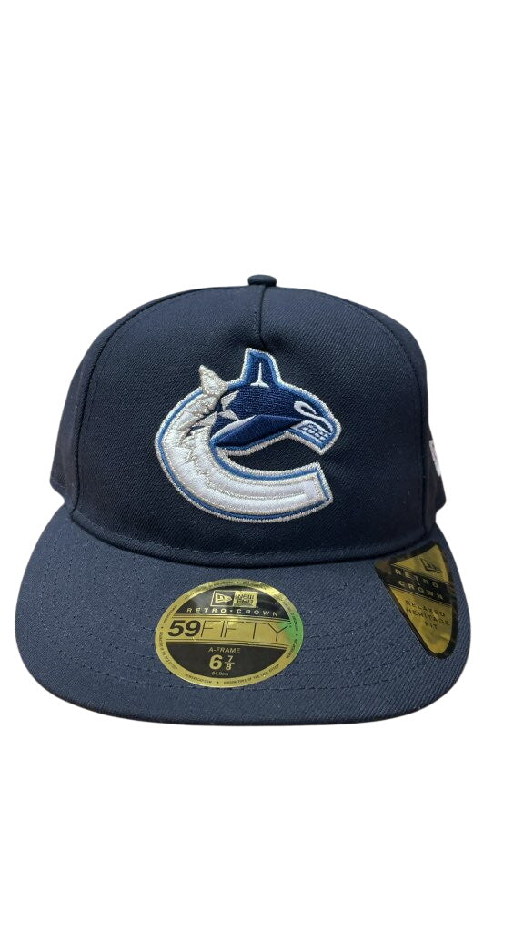New Era Vancouver Canucks 59FIFTY Retro Crown Hat - Navy - Size 6 7/8