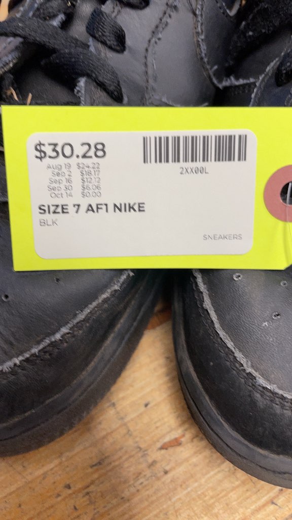 Nike Air Force 1 Sneakers - Size 7 - Black