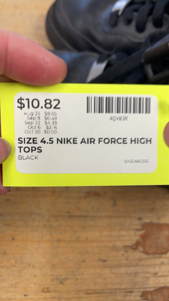 Nike Air Force High Tops Black Size 4.5
