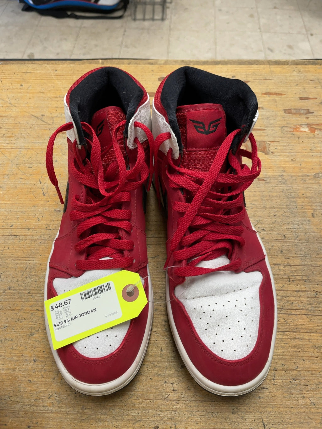Nike Air Jordan 1 Mid 9.5 White/Red Sneakers