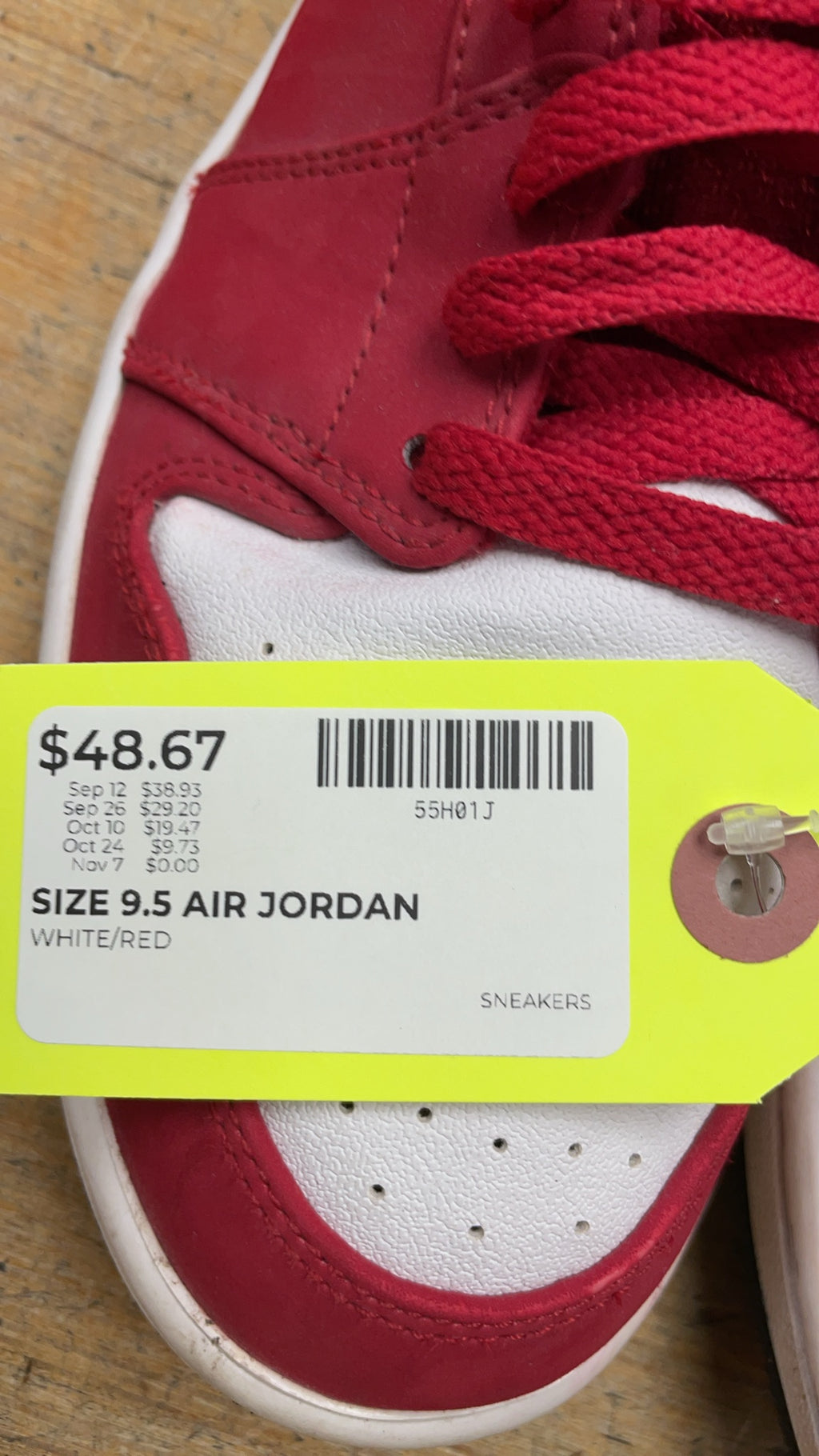 Nike Air Jordan 1 Mid 9.5 White/Red Sneakers