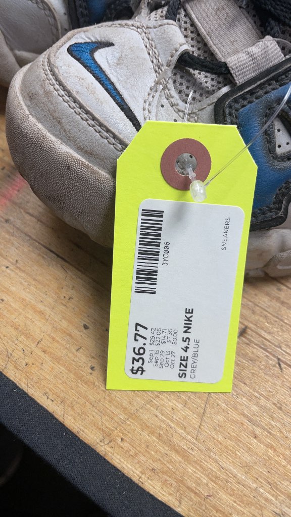 Nike Air More Uptempo Grey/Blue Size 4.5