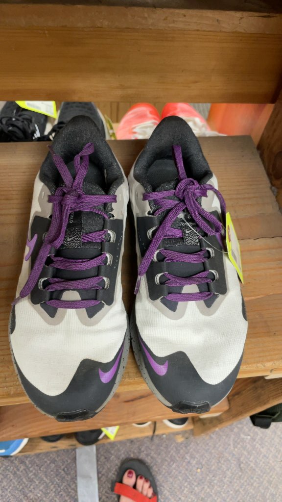 Nike Air Pegasus Shield Running Shoes - Black/Purple - Size 5.5