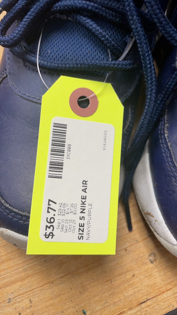 Nike Air Size 5 Navy/Purple High-Top Sneakers