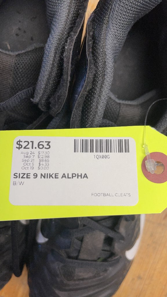 Nike Alpha Football Cleats - Size 9