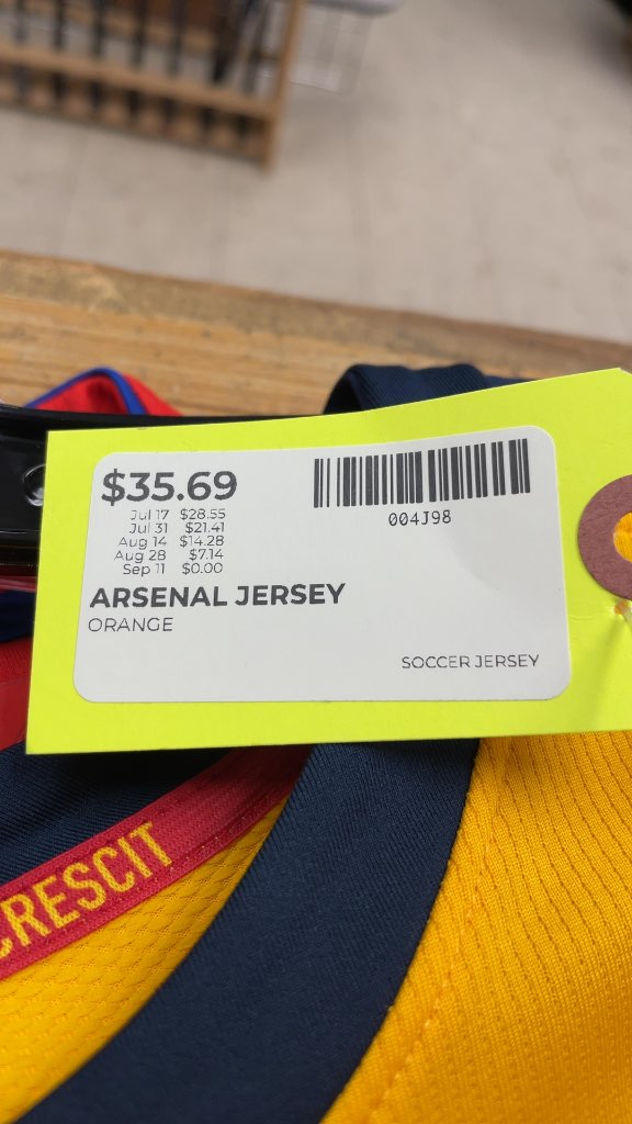Nike Arsenal FC Fly Emirates Soccer Jersey - Orange/Yellow