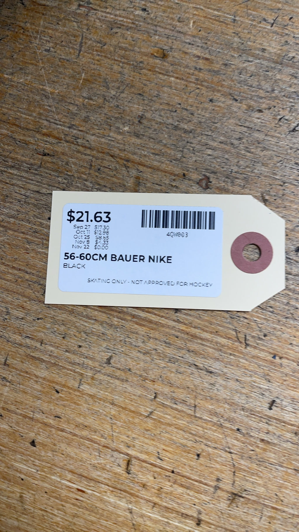 Nike Bauer NBH550M 56-60cm Skating Helmet