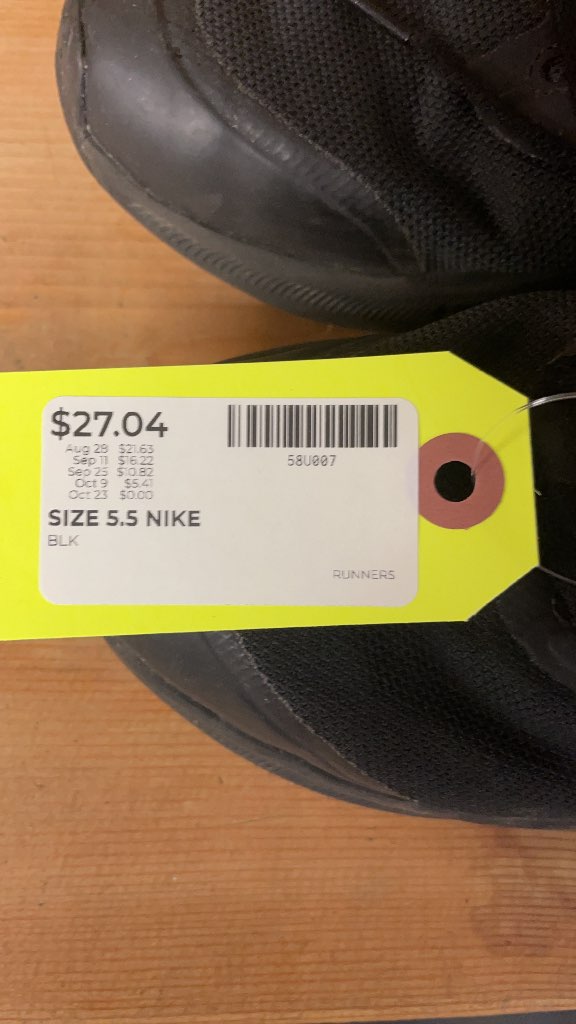 Nike Black Running Shoes Size 5.5