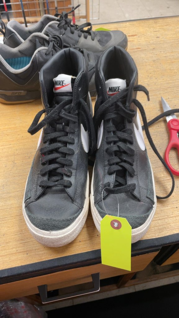Nike Blazer Mid '77 High-Top Sneakers - Black/White - Size 10