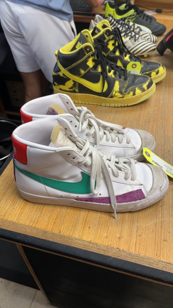 Nike Blazer Mid '77 White/Multi-Color High Top Sneakers - Size 10