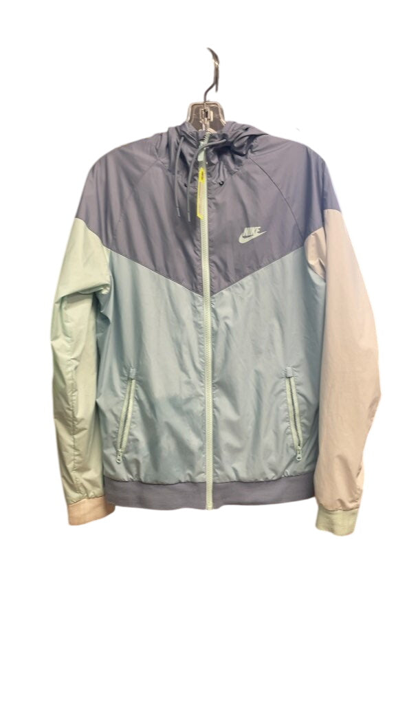 Nike Colorblock Windrunner Rain Jacket - Blue/Mint/White - Size Small