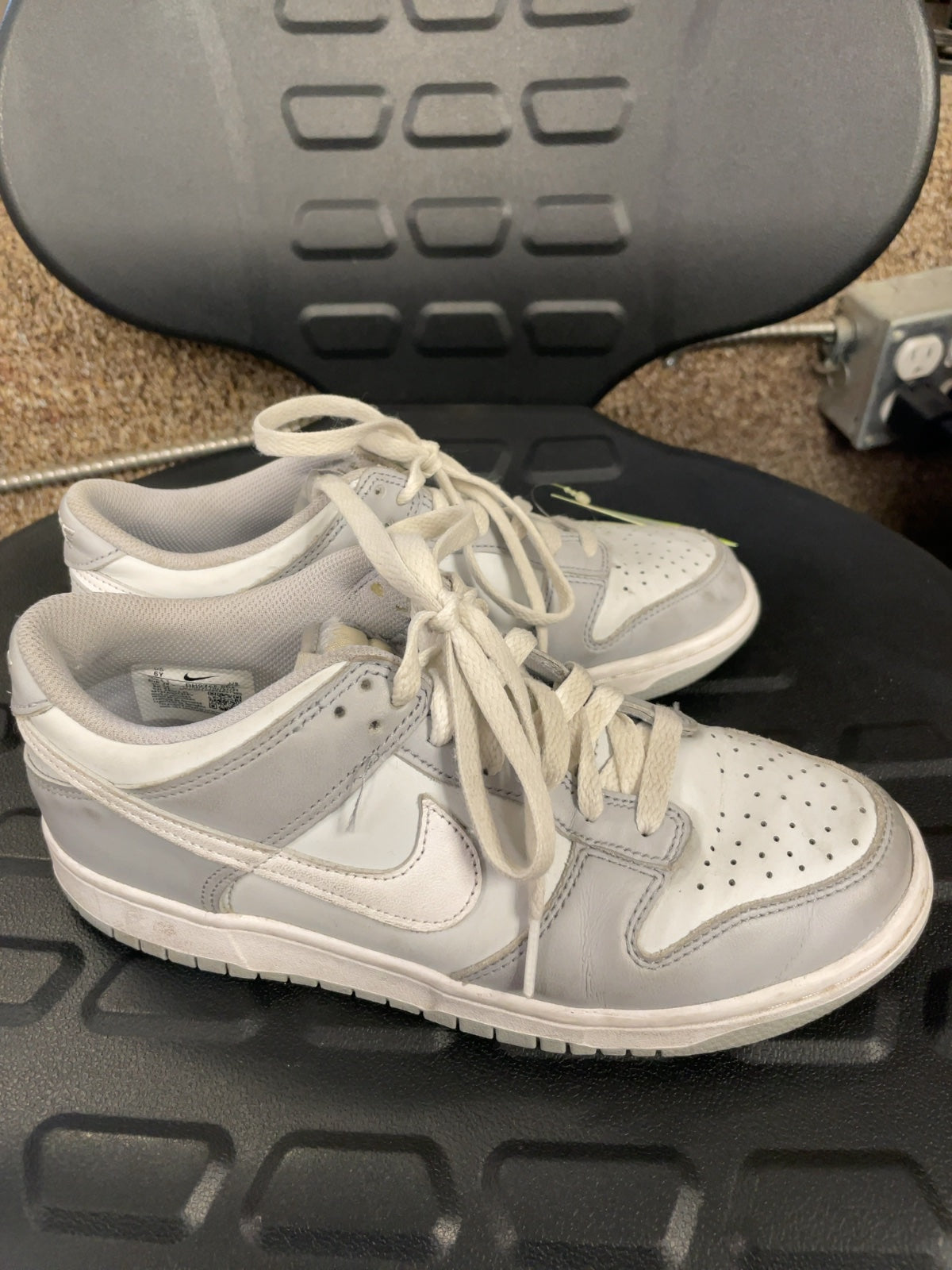 Nike Dunk Low Grey/White Sneakers - Youth Size 6Y