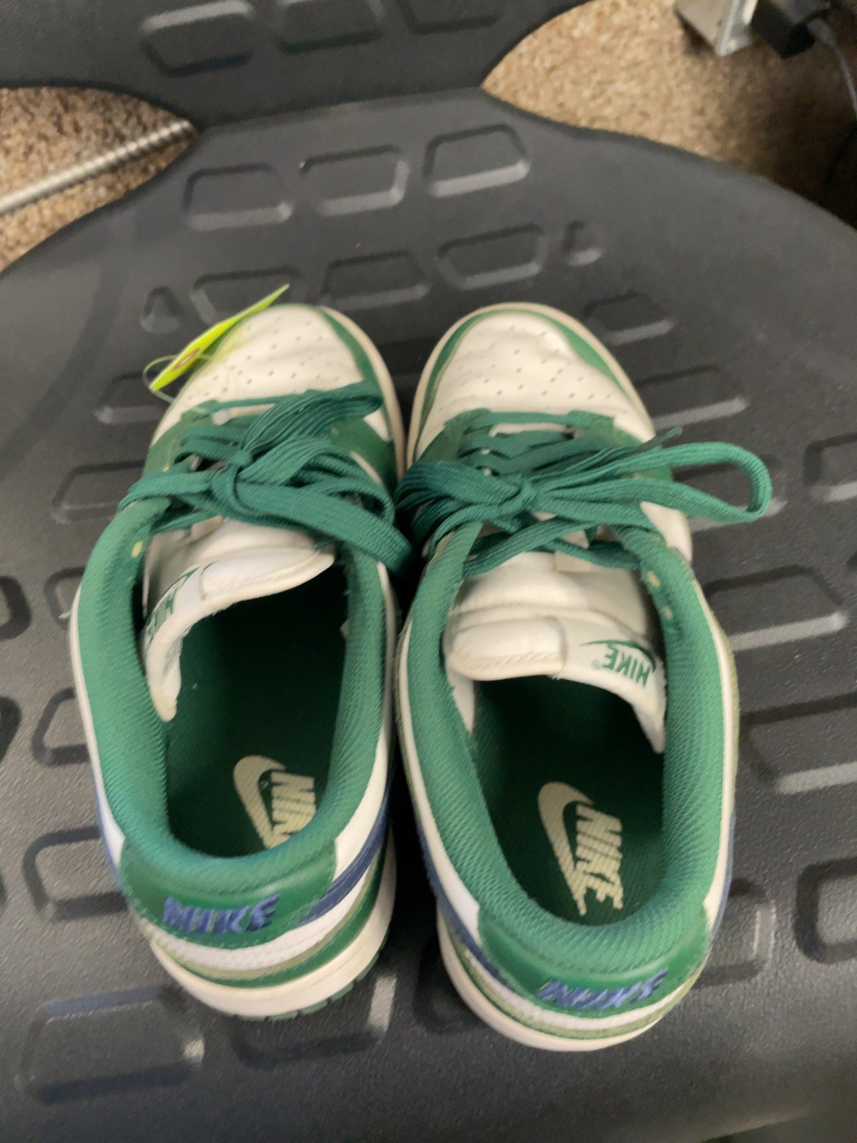 Nike Dunk Low Sneakers - Green/White/Navy - Size 7.5