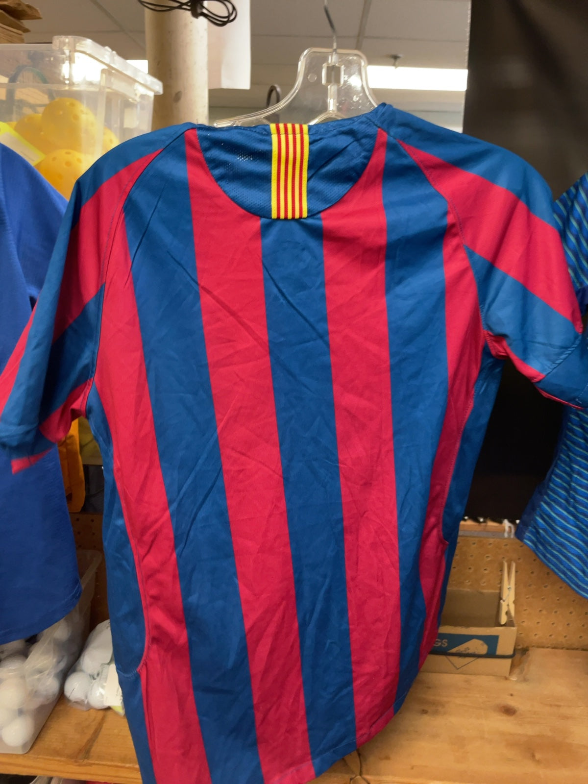 Nike FC Barcelona Soccer Jersey Size S Red/Blue Stripes