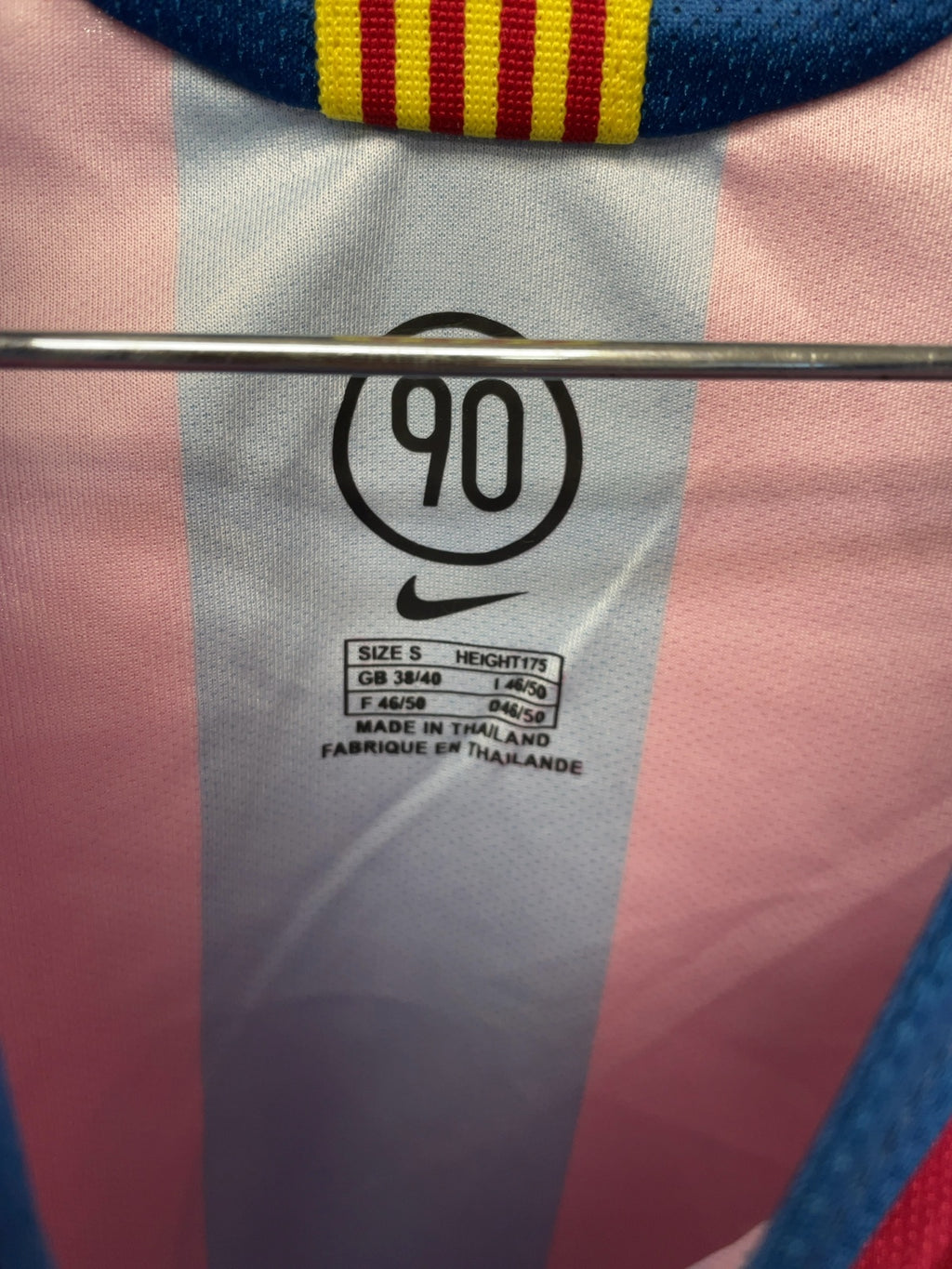 Nike FC Barcelona Soccer Jersey Size S Red/Blue Stripes