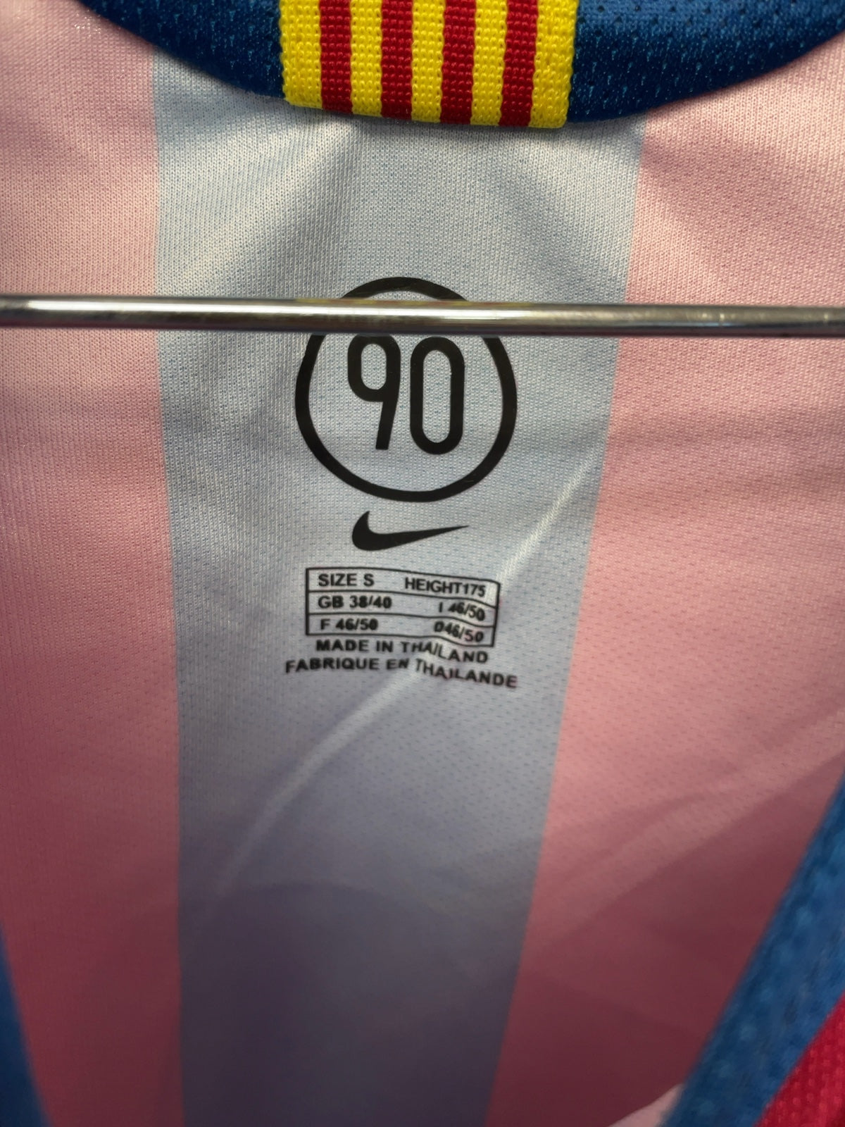 Nike FC Barcelona Soccer Jersey Size S Red/Blue Stripes