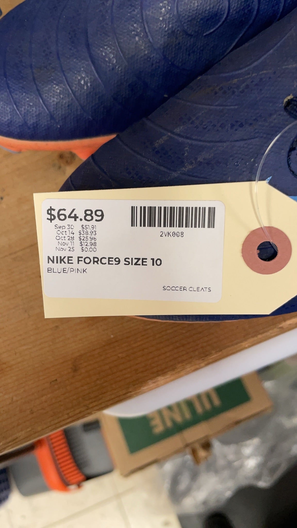 Nike Force9 Size 10 Soccer Cleats