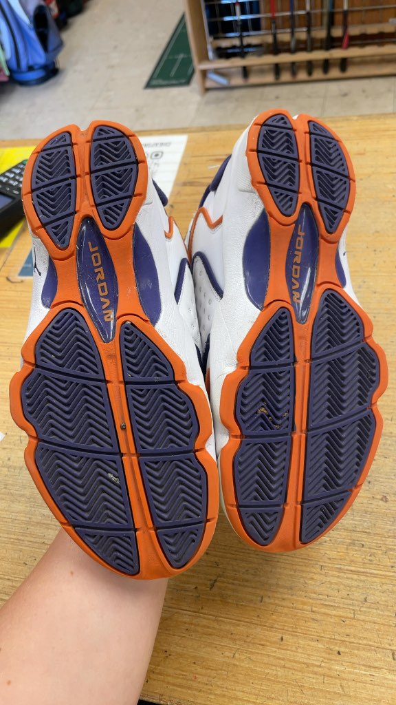 Nike Jordan Women's OG Sneakers - White/Orange/Purple - Size 7.5