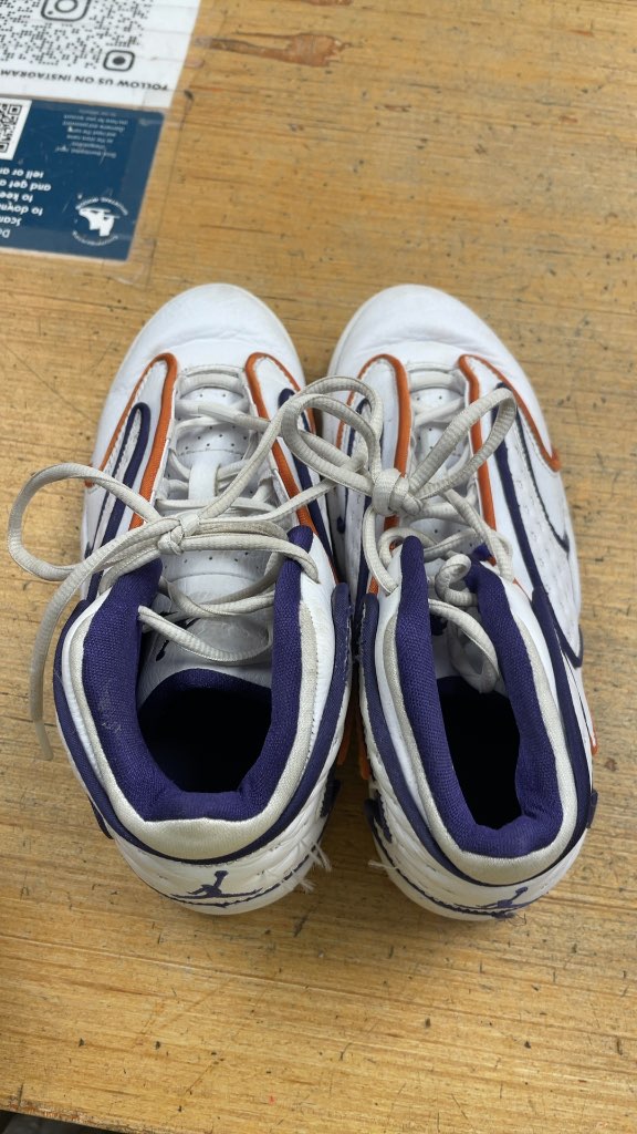 Nike Jordan Women's OG Sneakers - White/Orange/Purple - Size 7.5
